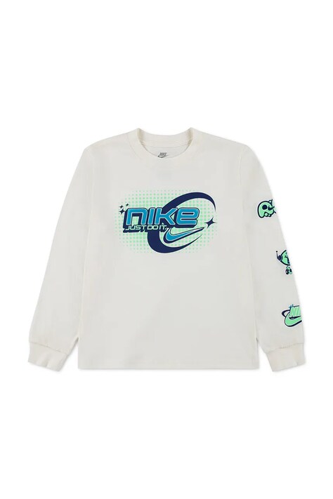 Nike Longsleeve dziecięcy z bawełną biały 86P302