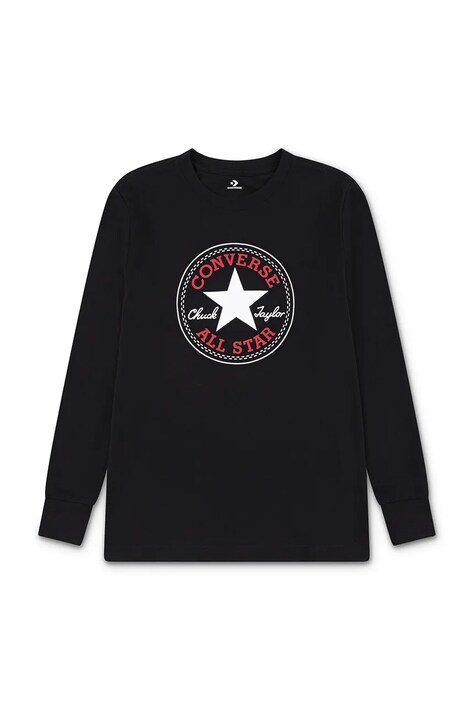 Converse Блуза с дълги ръкави за деца от памук черна 966243