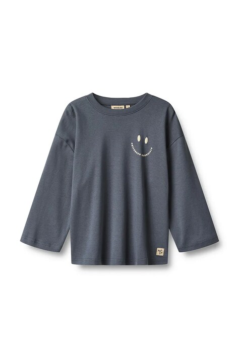Wheat Longsleeve dziecięcy bawełniany niebieski 2228-010-GOTS