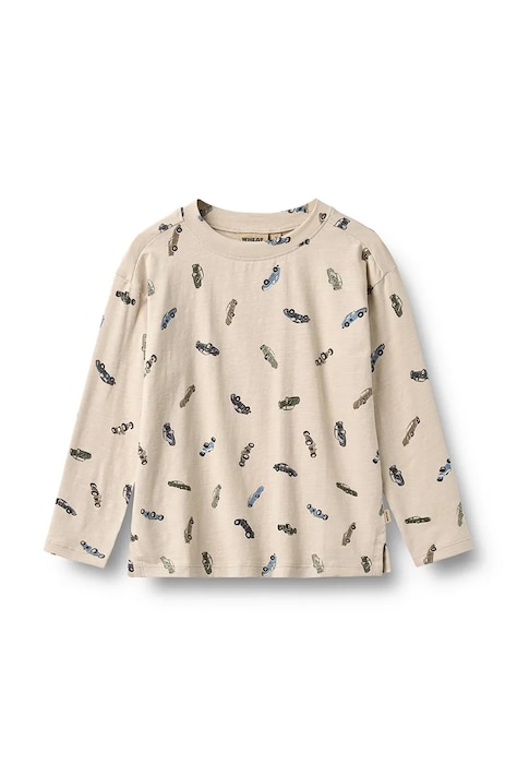 Wheat Longsleeve pentru copii din bumbac cu elastan bej 2224-159-GOTS