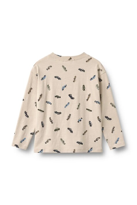 Wheat Longsleeve dziecięcy bawełniany z elastanem beżowy 2224-159-GOTS