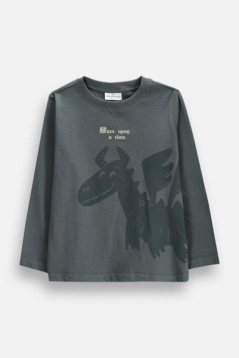 Coccodrillo Longsleeve dziecięcy bawełniany szary REBEL KNIGHT BOY KIDS