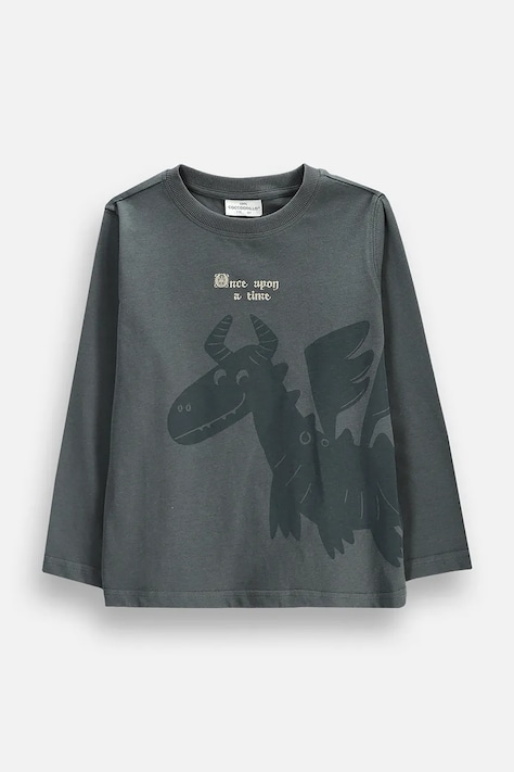 Coccodrillo Tričko s dlouhým rukávem dětské bavlněné šedé REBEL KNIGHT BOY KIDS