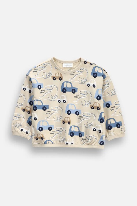 Coccodrillo Longsleeve niemowlęcy z bawełną beżowy MAMA BOY NEWBORN