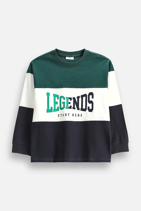 Coccodrillo Longsleeve dziecięcy bawełniany granatowy ACADEMY BOY JUNIOR