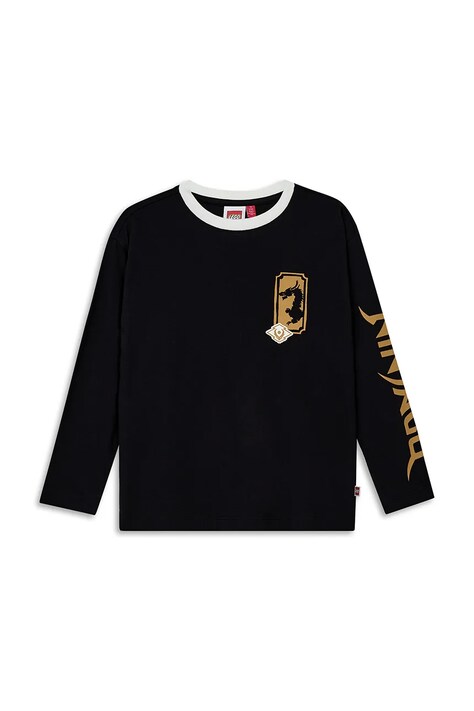 Lego Longsleeve dziecięcy bawełniany LWTAJ 709 czarny 60.1101.1604