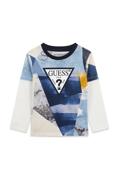 Guess Longsleeve dziecięcy bawełniany niebieski N6BI18 K5871