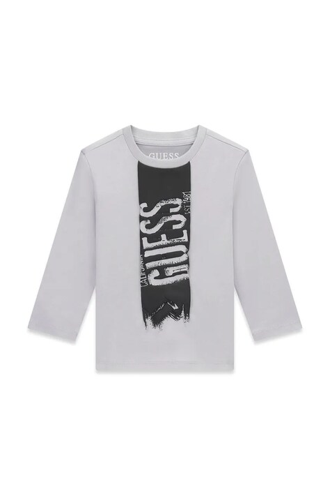 Guess Longsleeve dziecięcy bawełniany szary N6BI14 K5866