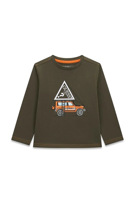 Guess Longsleeve dziecięcy bawełniany zielony N6BI13 K5865