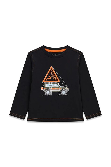 Guess Longsleeve dziecięcy bawełniany czarny N6BI13 K5865