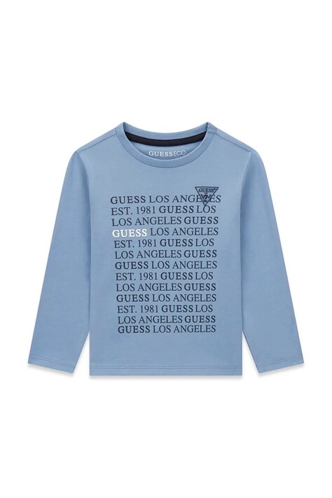 Guess Longsleeve dziecięcy bawełniany niebieski N6BI11 K5863