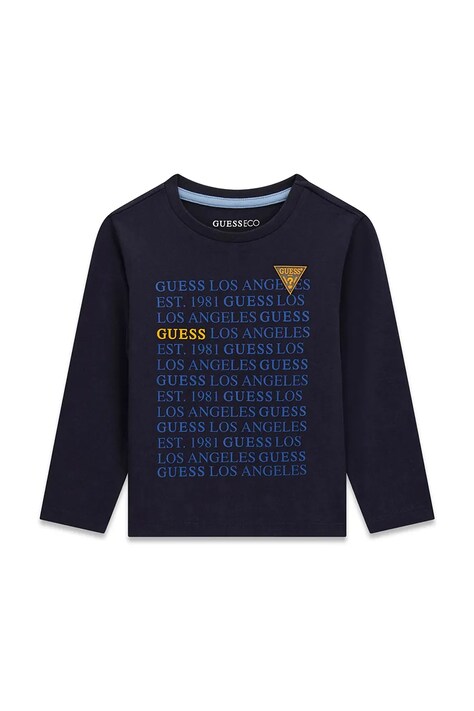 Guess Longsleeve dziecięcy bawełniany granatowy N6BI11 K5863
