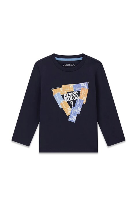 Guess Longsleeve dziecięcy bawełniany granatowy N6BI09 K5861