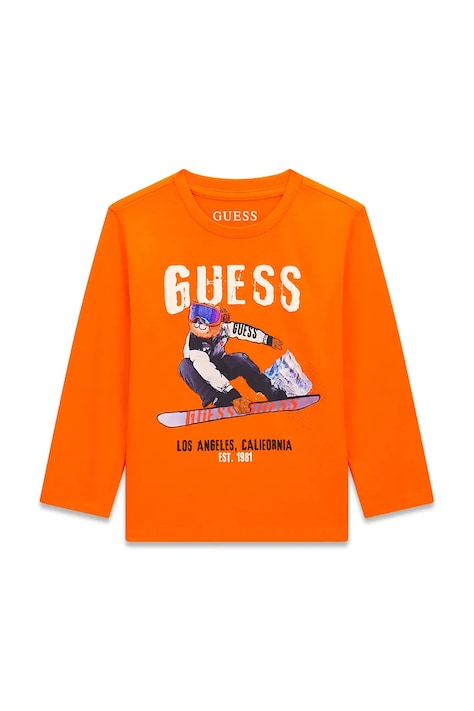 Guess Longsleeve dziecięcy bawełniany pomarańczowy N6BI04 K5854