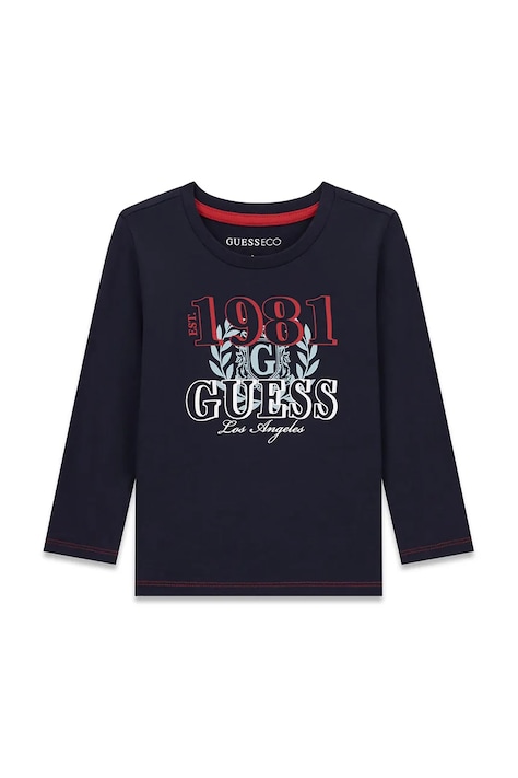 Guess Longsleeve dziecięcy bawełniany granatowy N6BI03 K5853