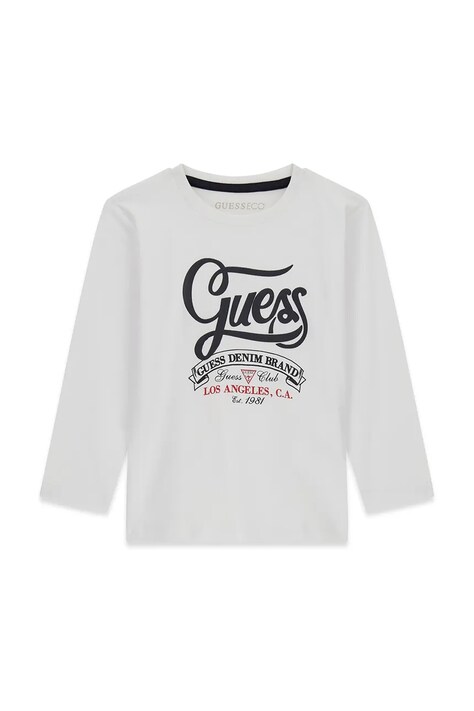 Guess Longsleeve dziecięcy bawełniany biały N6BI02 K5851