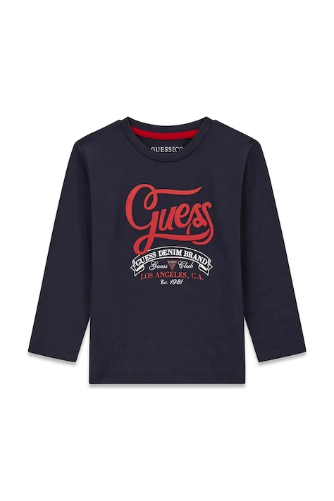 Guess Longsleeve dziecięcy bawełniany granatowy N6BI02 K5851