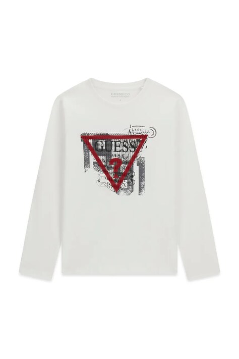 Guess Longsleeve dziecięcy bawełniany biały L6BI21 K5747