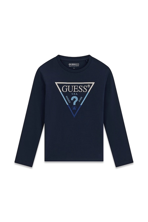 Guess Longsleeve dziecięcy bawełniany granatowy L6BI18 K5744
