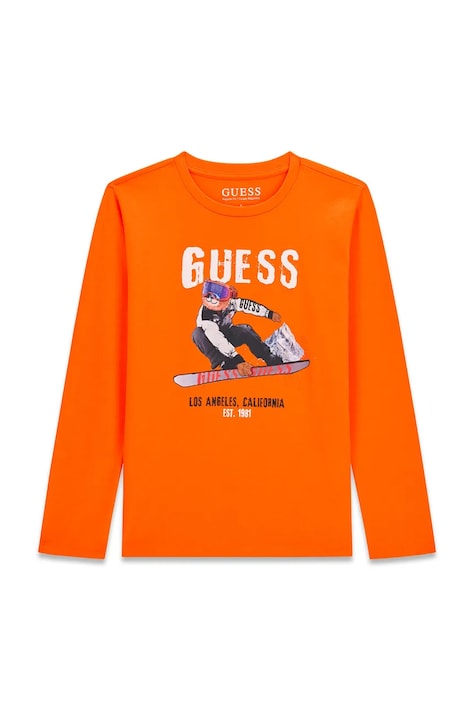 Guess Longsleeve dziecięcy bawełniany pomarańczowy L6BI11 K5732