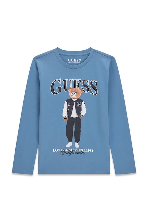 Guess Longsleeve dziecięcy bawełniany niebieski L6BI11 K5732