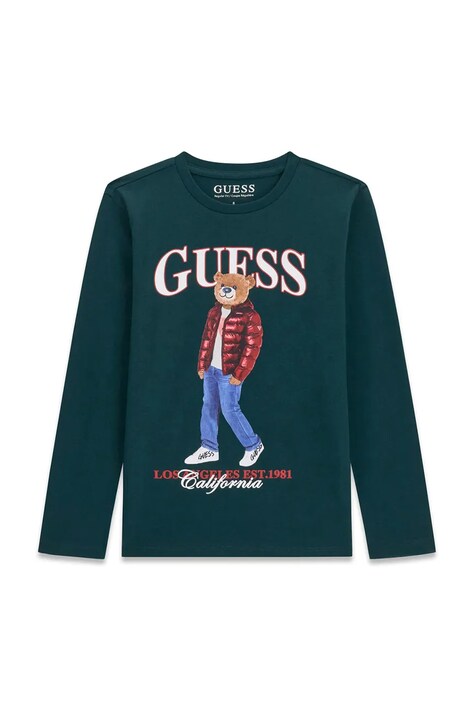 Guess Longsleeve dziecięcy bawełniany zielony L6BI11 K5732