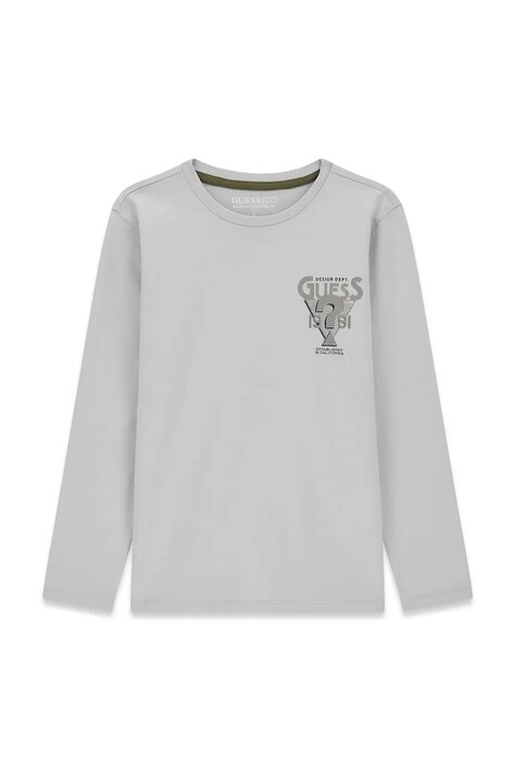 Guess Longsleeve dziecięcy bawełniany szary L6BI10 K5731