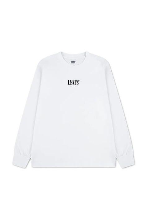 Levi's Блуза с дълги ръкави за деца с памук CLASSIC TEE бяла 9ET226