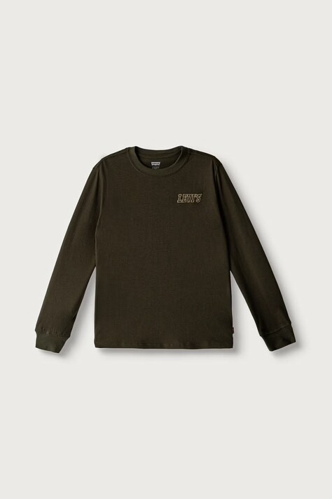 Levi's Longsleeve dziecięcy z bawełną IN THE WOODS TEE zielony 8ER448