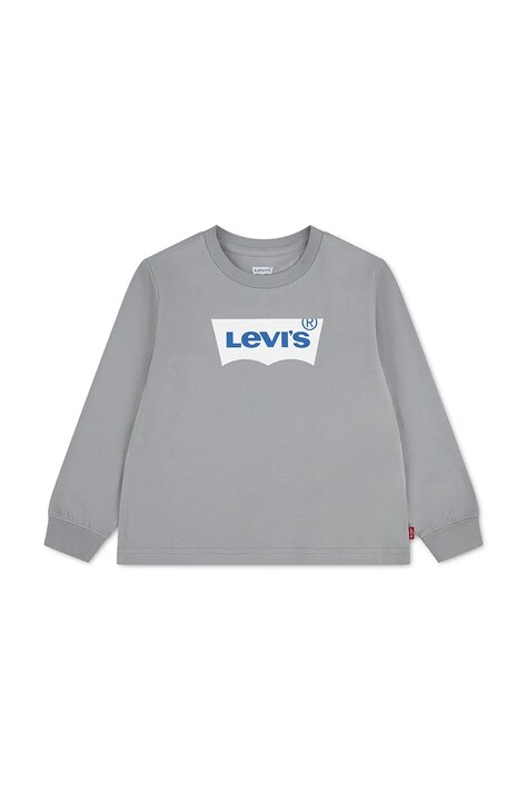 Levi's longsleeve dziecięcy bawełniany BATWING TEE szary 9E8646