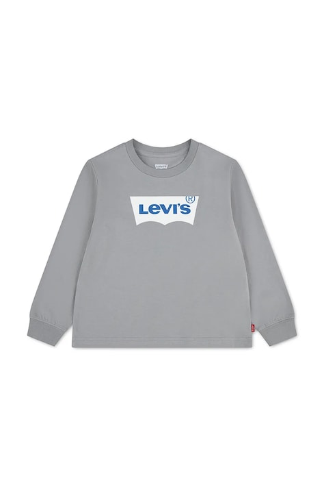 Levi's longsleeve dziecięcy bawełniany BATWING TEE szary 9E8646