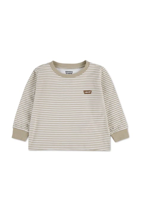 Levi's блуза с дълги ръкави за деца с памук STRIPE TEE бежова 6ER739