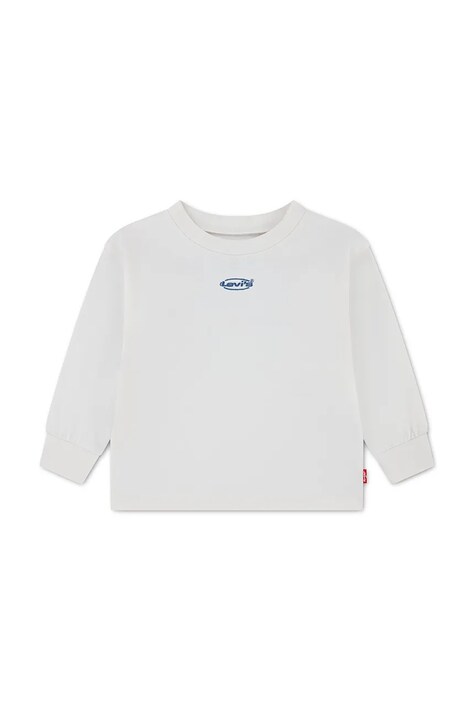 Levi's блуза с дълги ръкави за деца с памук HERITAGE LOGOS TEE бежова 6ER445
