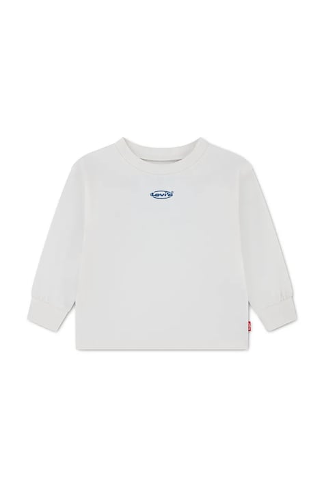 Levi's блуза с дълги ръкави за деца с памук HERITAGE LOGOS TEE бежова 6ER445