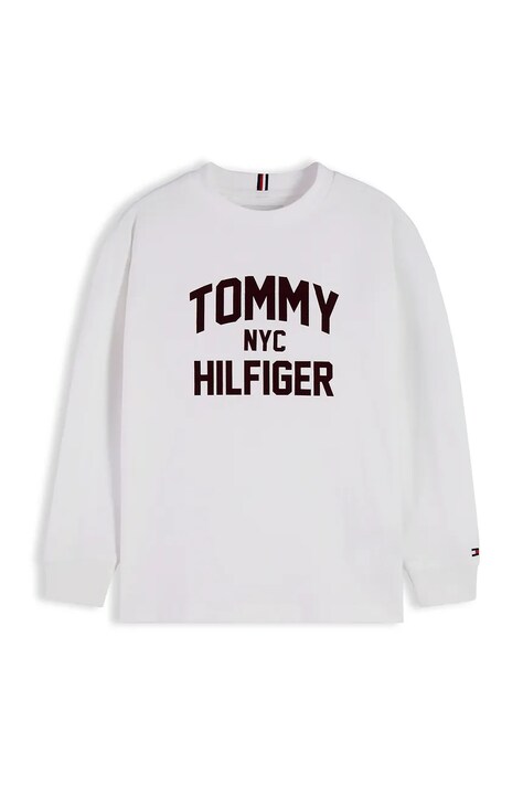 Tommy Hilfiger Longsleeve dziecięcy bawełniany biały KB0KB10642