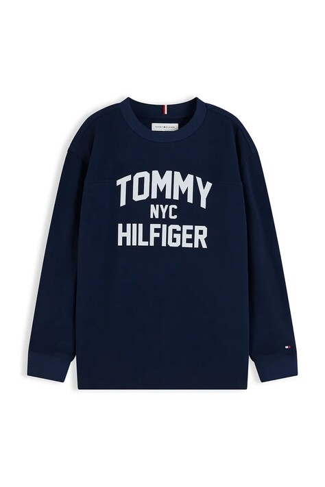Tommy Hilfiger Longsleeve dziecięcy bawełniany granatowy KB0KB10642