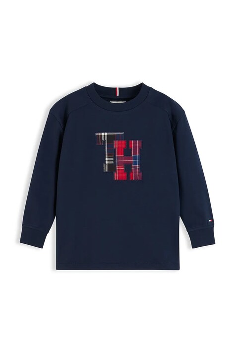 Tommy Hilfiger Longsleeve dziecięcy bawełniany granatowy KB0KB10732