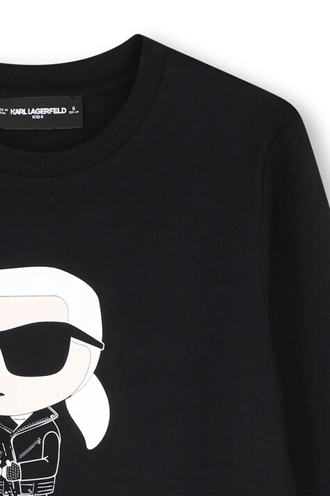 Karl Lagerfeld лонгслів дитячий бавовняний — AW26-BUBZUJ, чорний — фото 3