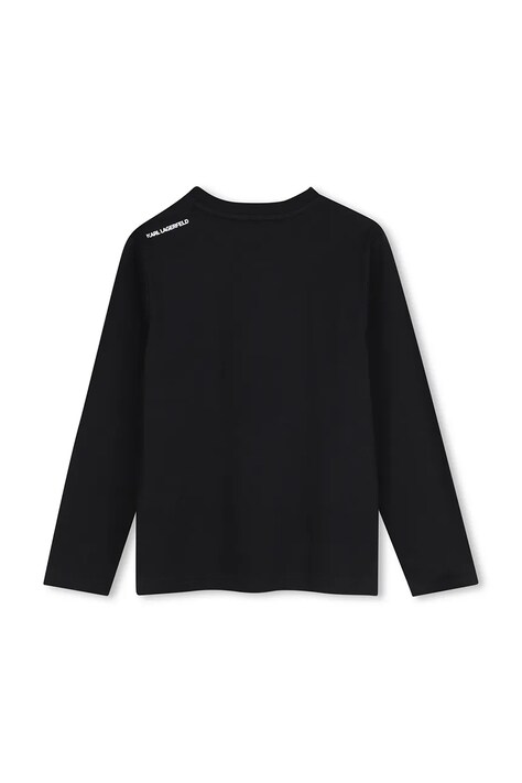 Karl Lagerfeld лонгслів дитячий бавовняний — AW26-BUBZUK, чорний — фото 2