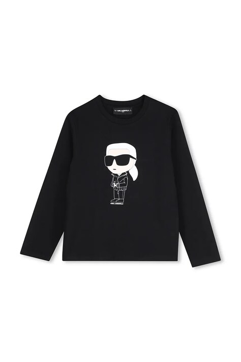 Karl Lagerfeld Μακρυμάνικο παιδικό βαμβακερό μαύρο Z31369