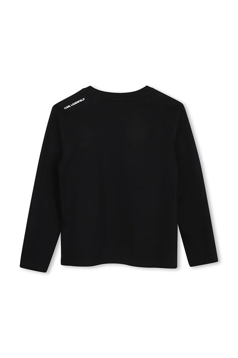 Karl Lagerfeld лонгслів дитячий бавовняний — AW26-BUBZUM, чорний — фото 2