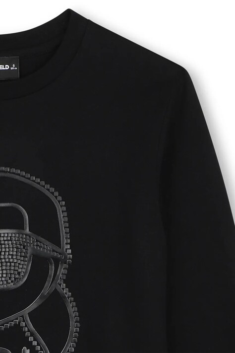 Karl Lagerfeld лонгслів дитячий бавовняний — AW26-BUBZUM, чорний — фото 3