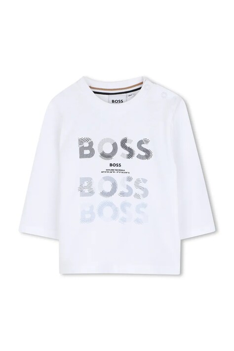 BOSS T-shirt dziecięcy bawełniany biały J53497
