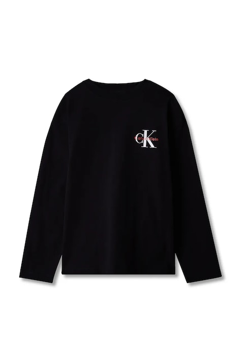 Calvin Klein Jeans Longsleeve dziecięcy bawełniany czarny LVCKTJA17U