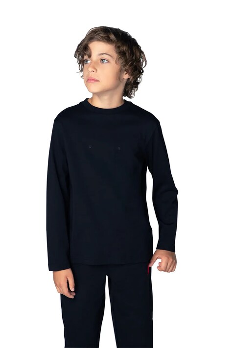 HUGO Longsleeve dziecięcy czarny G01243