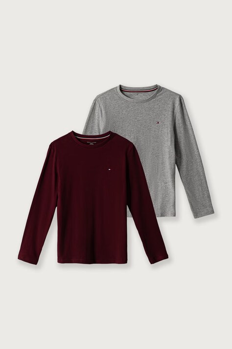 Tommy Hilfiger Longsleeve dziecięcy bawełniany bordowy UB0UB00309