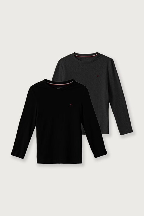 Tommy Hilfiger Longsleeve dziecięcy bawełniany czarny UB0UB00309