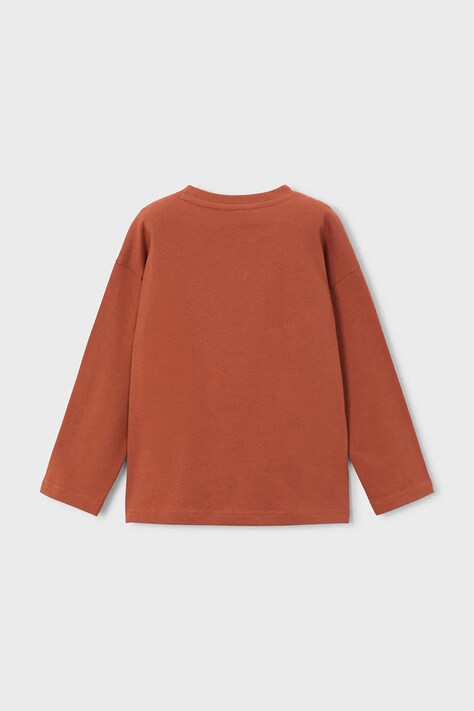 Mayoral longsleeve dziecięcy bawełniany pomarańczowy 4013