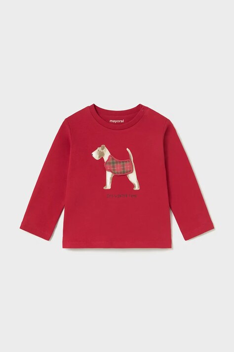 Mayoral longsleeve dziecięcy bawełniany czerwony 2019