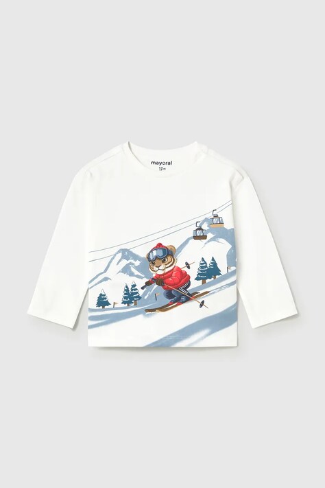 Mayoral longsleeve niemowlęcy bawełniany biały 2017